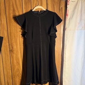 Maeve by Anthropologie Black Puff-Sleeve Dress – Size MP (Medium Petite)